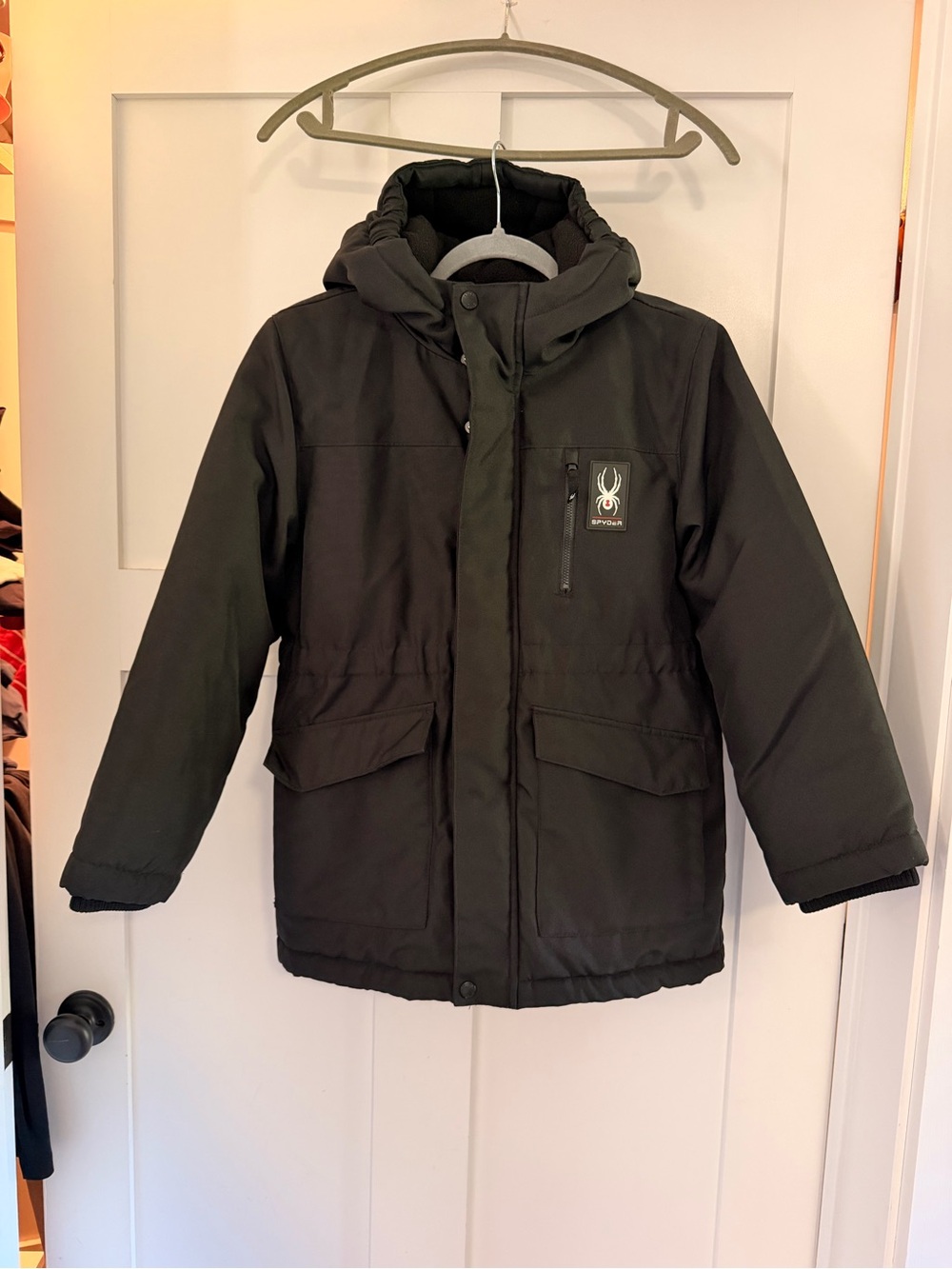 Spyder Kids Black Hooded Winter Ski Jacket